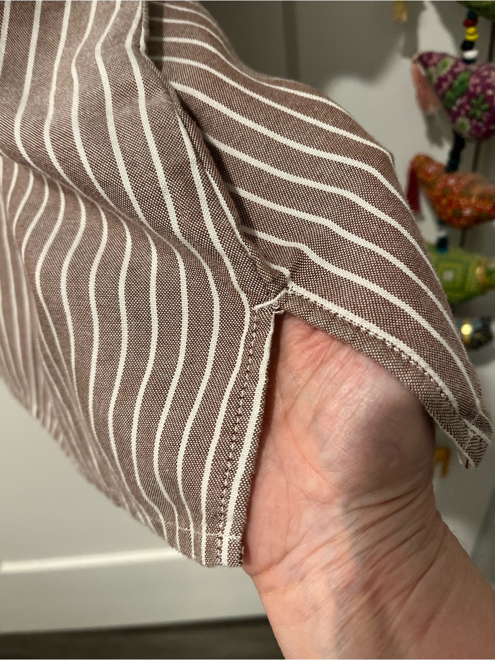 Lola River Striped Top, Large, NWT, Brown Cream - Picture 4 of 7
